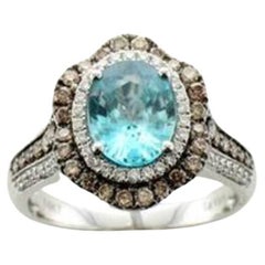 Le Vian Bague Chocolatier avec zircon bleu-vert et diamants chocolat