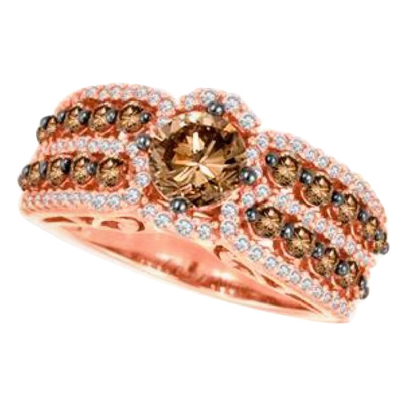 Anillo Le Vian Chocolatier con diamante de chocolate y vainilla engastado en oro de 14 quilates en venta