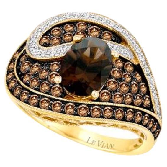 Le Vian Chocolatier Ring Featuring Chocolate Quartz Chocolate Diamonds For Sale