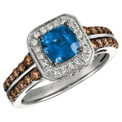 Anello Le Vian Chocolatier con diamanti di cioccolato zaffiro fiordaliso