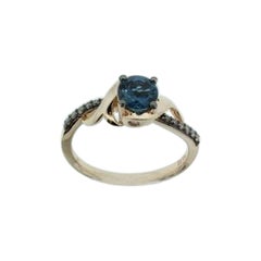 Le Vian Chocolatier Ring featuring Deep Sea Blue Topaz Chocolate Diamonds ,