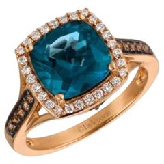 Le Vian Chocolatier Ring mit tiefseeblauem Topas und schokoladenbraunen Diamanten