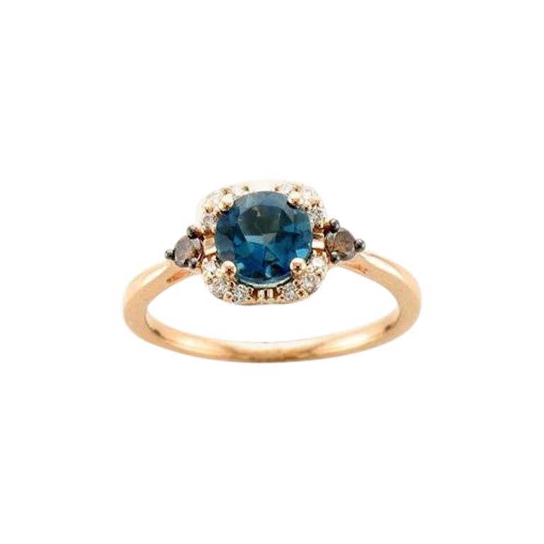 Le Vian Chocolatier Ring Featuring Deep Sea Blue Topaz Chocolate Diamonds