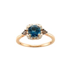 Le Vian Chocolatier Ring Featuring Deep Sea Blue Topaz Chocolate Diamonds