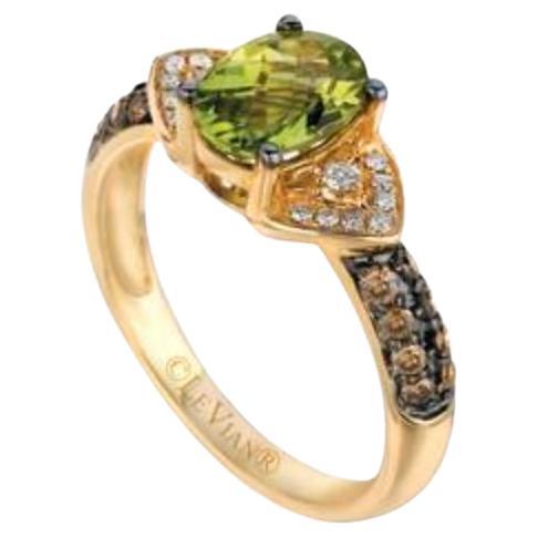 Le Vian Chocolatier Ring featuring Green Apple Peridot Vanilla Diamonds For Sale