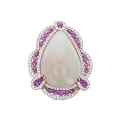 Le Vian Chocolatier Ring mit neopolitanischem Opal, Passion Rubin Schokoladenbraun