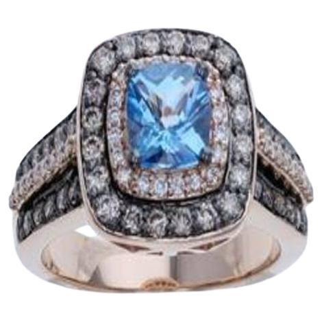 Le Vian Chocolatier Ring Featuring Ocean Blue Topaz Chocolate Diamonds For Sale
