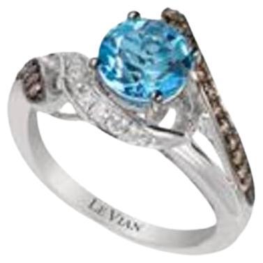 Le Vian Chocolatier Ring Featuring Ocean Blue Topaz Vanilla Diamonds For Sale