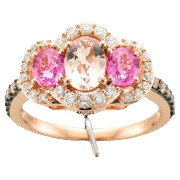 Le Vian Chocolatier Ring Featuring Peach Morganite, Bubble Gum Pink Sapphire For Sale