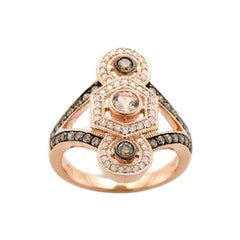 Le Vian Chocolatier Ring mit pfirsichfarbenem Morganit und schokoladenbraunen Diamanten