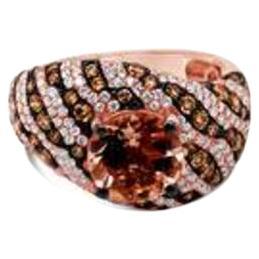Le Vian Chocolatier Ring mit pfirsichfarbenem Morganit und schokoladenbraunen Diamanten