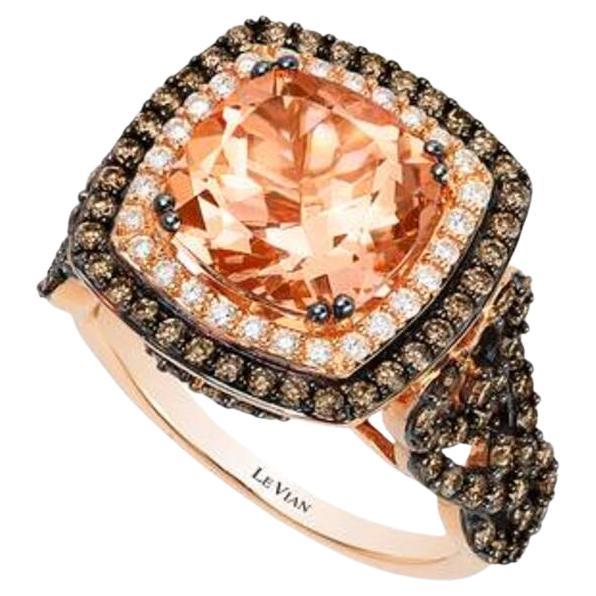 Le Vian Chocolatier Ring Featuring Peach Morganite Chocolate Diamonds For Sale