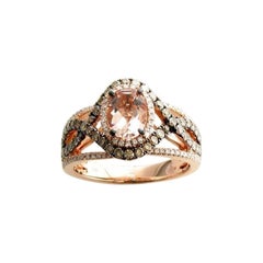 Le Vian Chocolatier Ring mit pfirsichfarbenem Morganit und schokoladenbraunen Diamanten, Vanilla