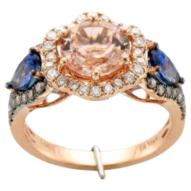 Le Vian Chocolatier Ring featuring Peach Morganite, Cornflower Sapphire