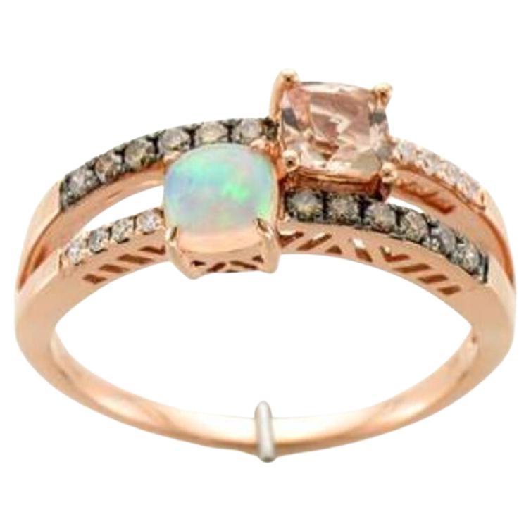 Le Vian Chocolatier Ring Featuring Peach Morganite, Neopolitan Opal Chocolate For Sale