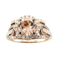 Le Vian Chocolatier Ring mit pfirsichfarbenem Morganit und Vanilla-Diamanten, Schokoladenbraun