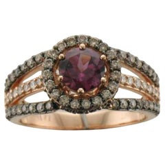 Bague Le Vian Chocolatier avec diamants en chocolat grenat violet, vanille