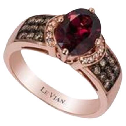 Le Vian Chocolatier Ring featuring Raspberry Rhodolite Chocolate Diamonds  For Sale