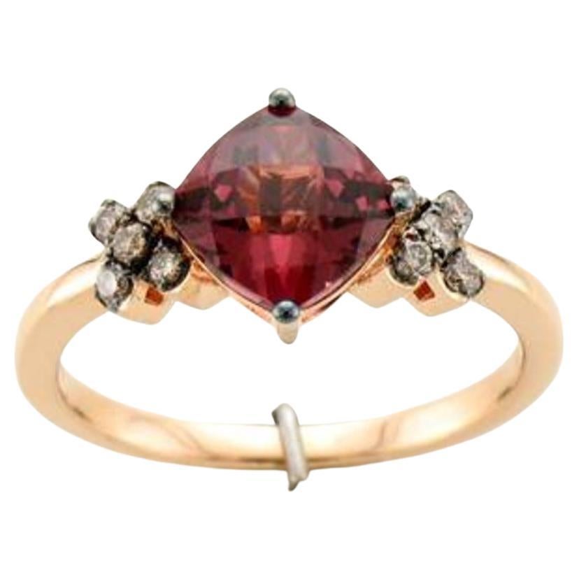 Le Vian Chocolatier Ring Featuring Raspberry Rhodolite Chocolate Diamonds Set For Sale