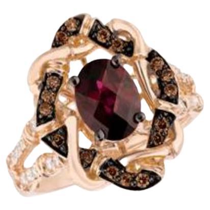 Le Vian Chocolatier Ring Featuring Raspberry Rhodolite Vanilla Diamonds For Sale
