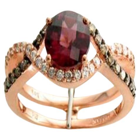 Le Vian Chocolatier Ring Featuring Raspberry Rhodolite Vanilla Diamonds For Sale
