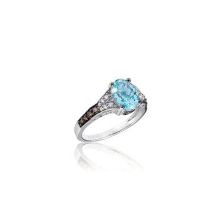 Le Vian Chocolatier Ring Featuring Sea Blue Aquamarine Chocolate