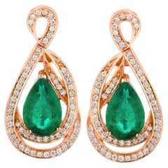 Le Vian Couture Earrings Featuring COSTA Smeralda Emeralds Vanilla Diamonds