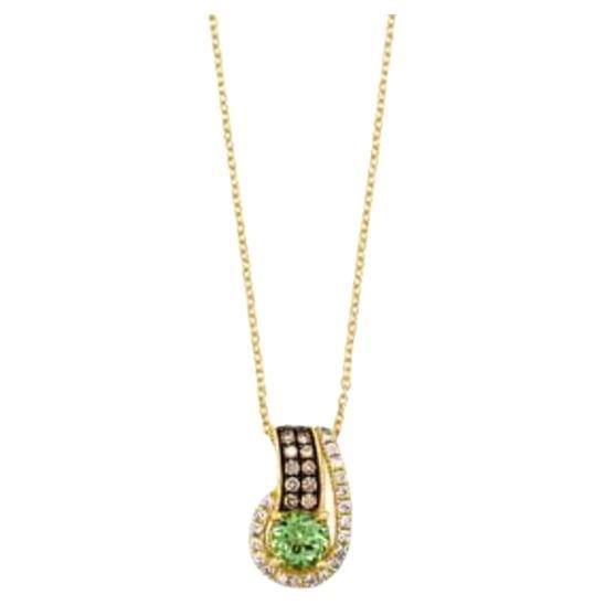 Le Vian Couture Pendant Featuring Neon Green Tourmaline Chocolate Diamonds For Sale