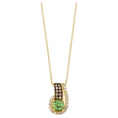 Le Vian Couture Pendentif avec tourmaline verte fluo et diamants chocolat