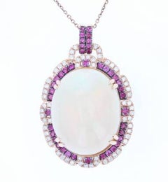 Le Vian Couture Pendant Featuring Neopolitan Opal, Passion Ruby Chocolate