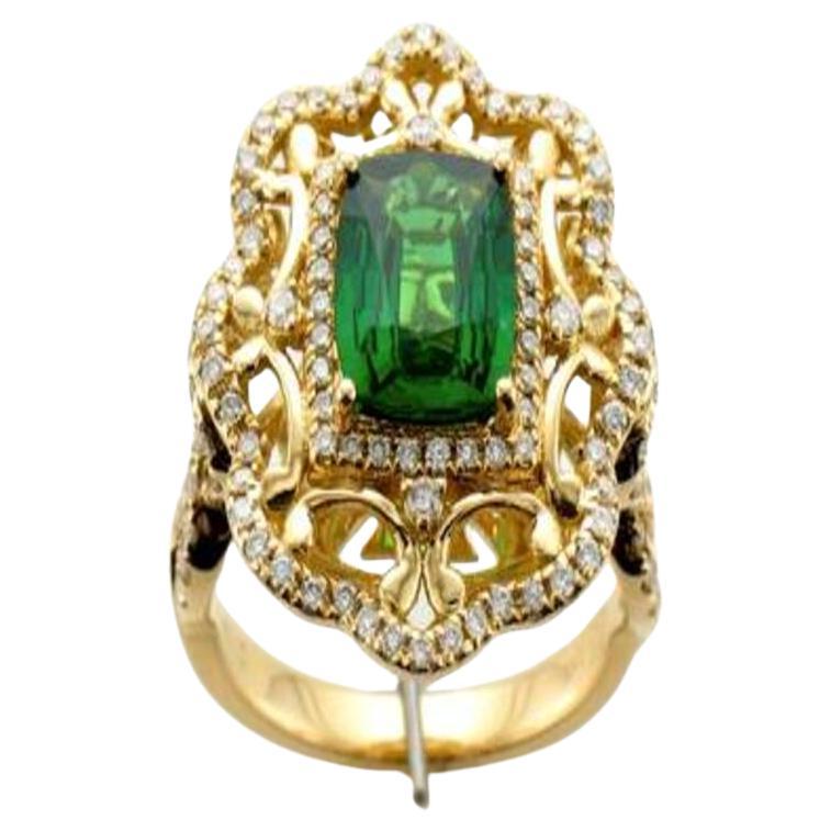 Le Vian Couture Ring Featuring Forest Green Tsavorite Vanilla Diamonds Set For Sale