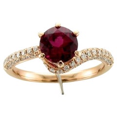 Le Vian Couture Ring Featuring Raspberry Rubellite Vanilla Diamonds Set in 18k