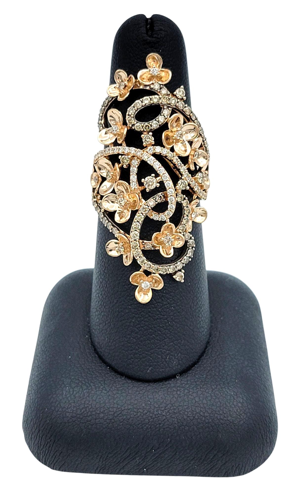 Le Vian collectionrazy, bague fleur allongée à diamants en or rose 14 carats en vente 4