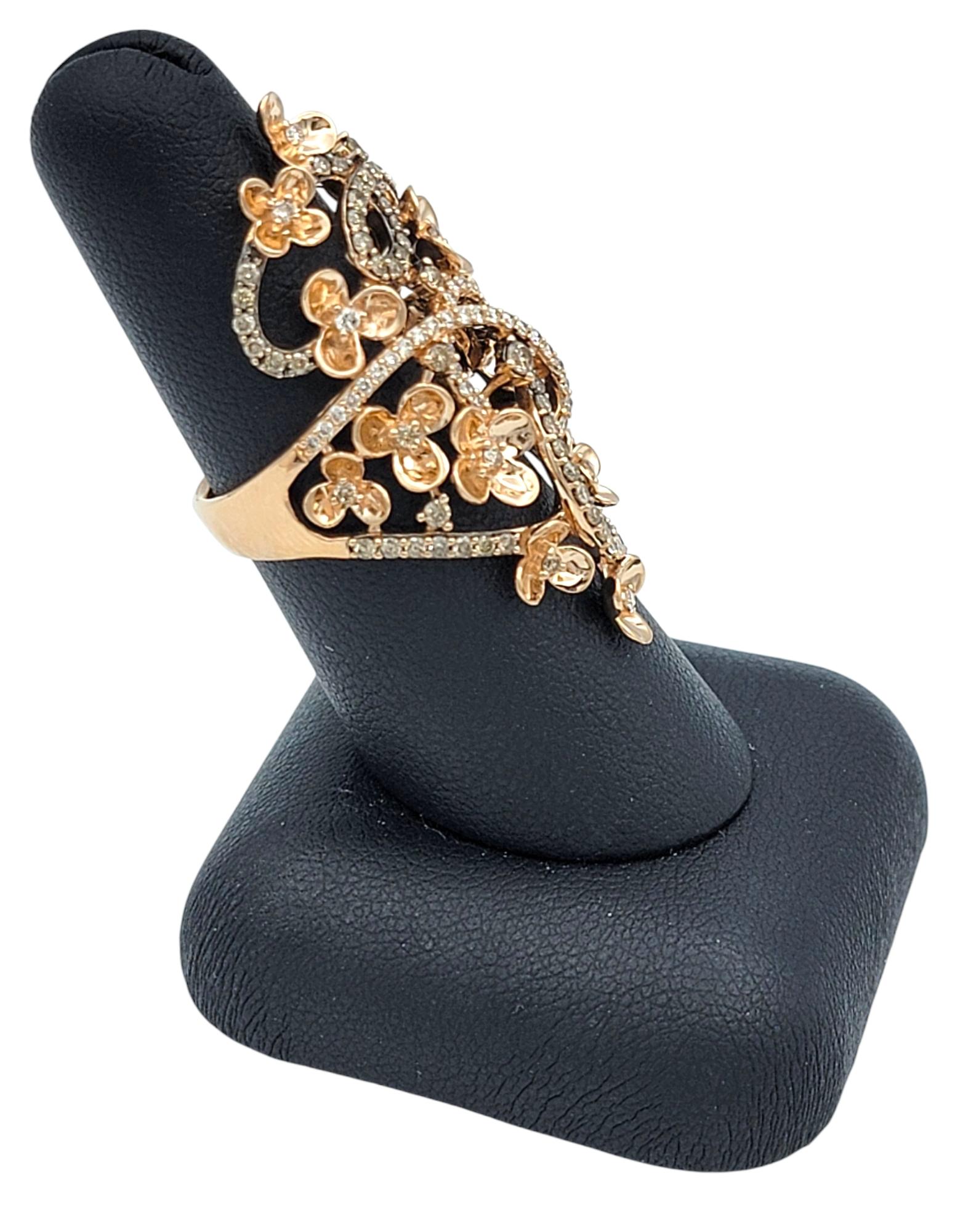 Le Vian collectionrazy, bague fleur allongée à diamants en or rose 14 carats en vente 5