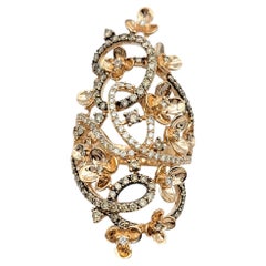 Le Vian 'Crazy Collection' länglicher Diamant-Blumenring mit Schnörkeln aus 14K Roségold