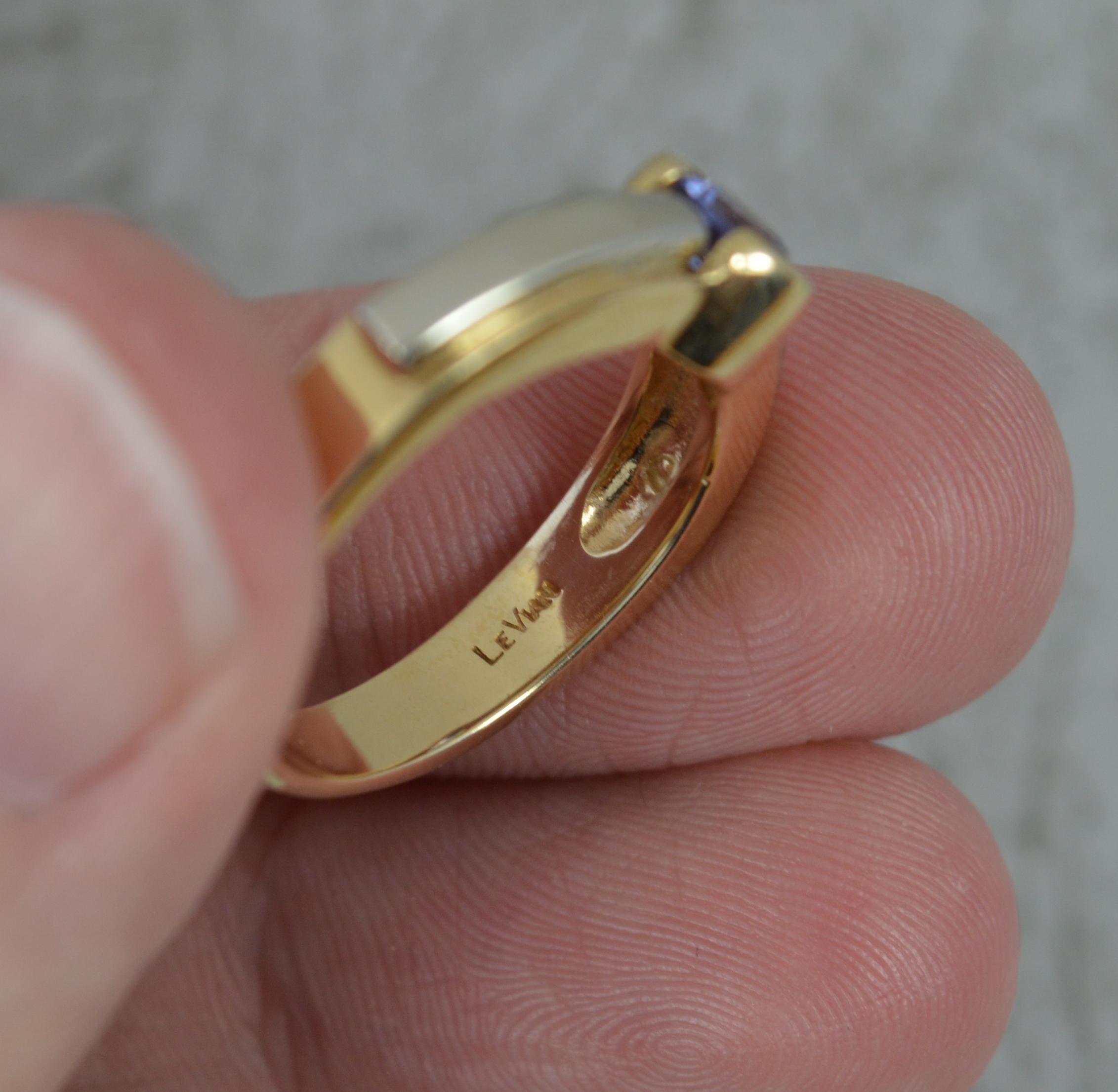 Women's Le Vian Designer Heavier 14ct Gold and Tanzanite Solitaire Ring For Sale