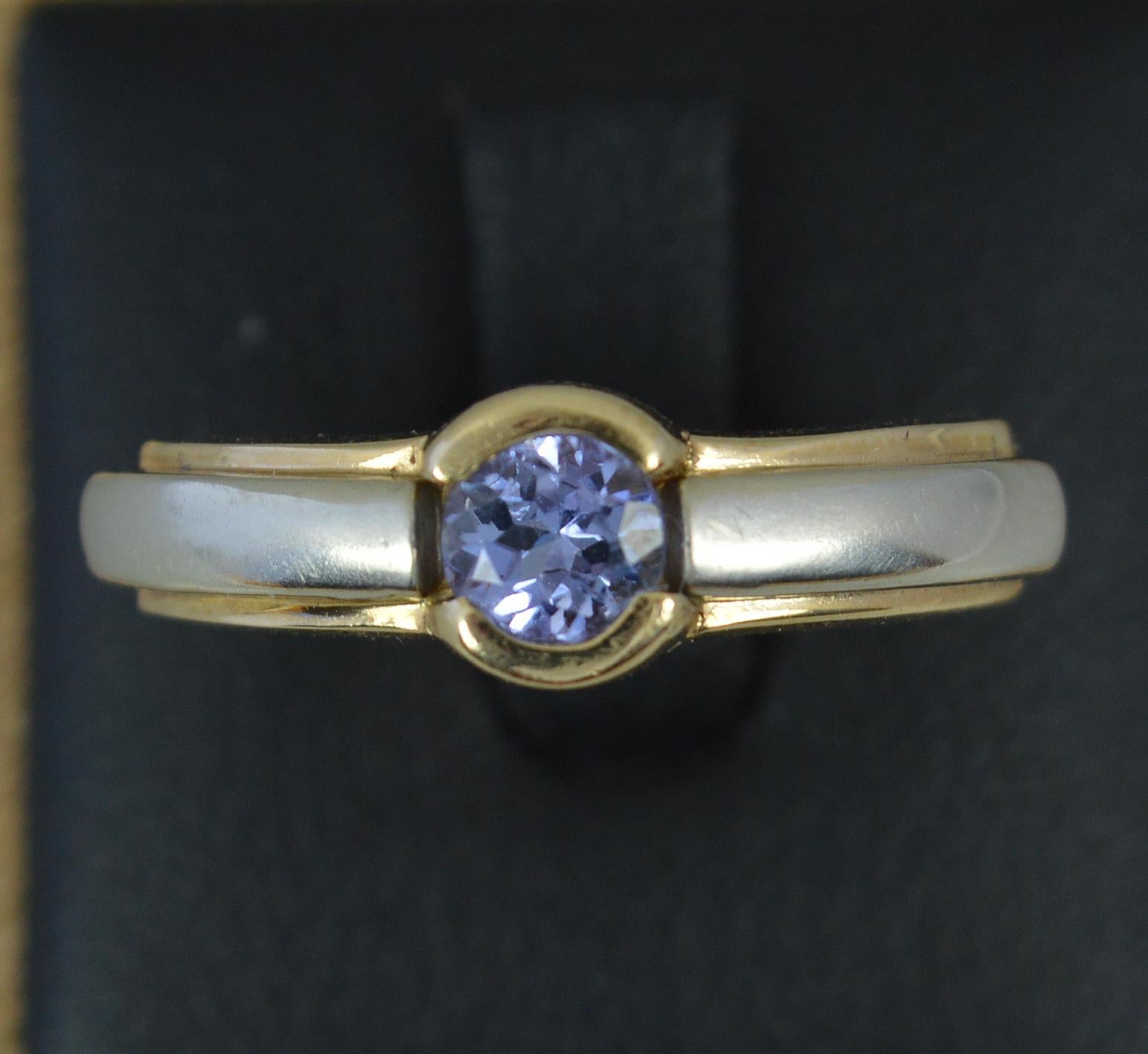 Le Vian Designer Heavier 14ct Gold and Tanzanite Solitaire Ring For Sale 2