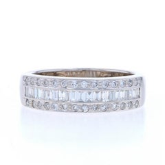 Le Vian Diamond Band - White Gold 18k Round & Baguette .40ctw Wedding Ring Sz 7