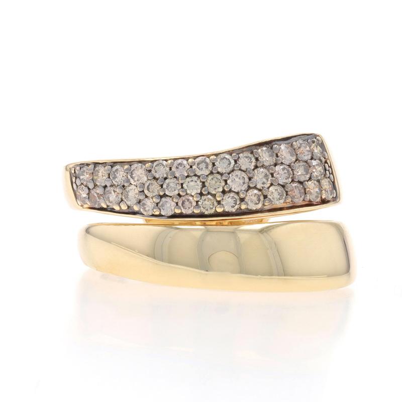 Le Viane Diamond Cluster Band - Yellow Gold 14k Round Brilliant .80ctw Wave Ring