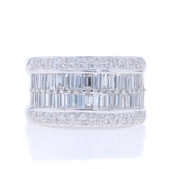 Le Vian Diamond Cluster Cocktail Band - White Gold 18k Bag 1.55ctw Ring Sz 6 3/4