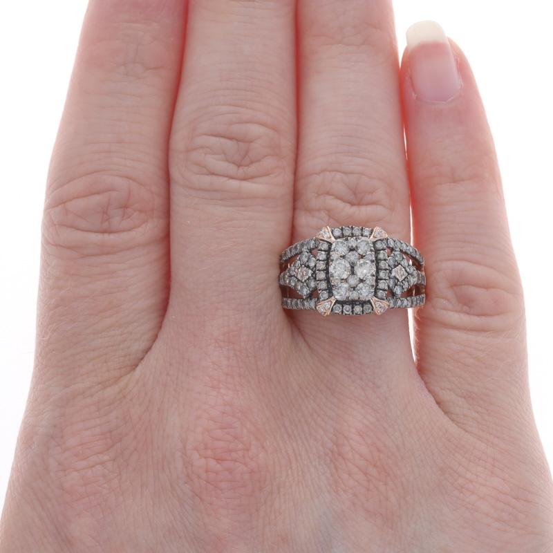 Round Cut Le Vian Diamond Cluster Cocktail Halo Ring Rose Gold 14k Round 1.25ctw Sz 7 1/4
