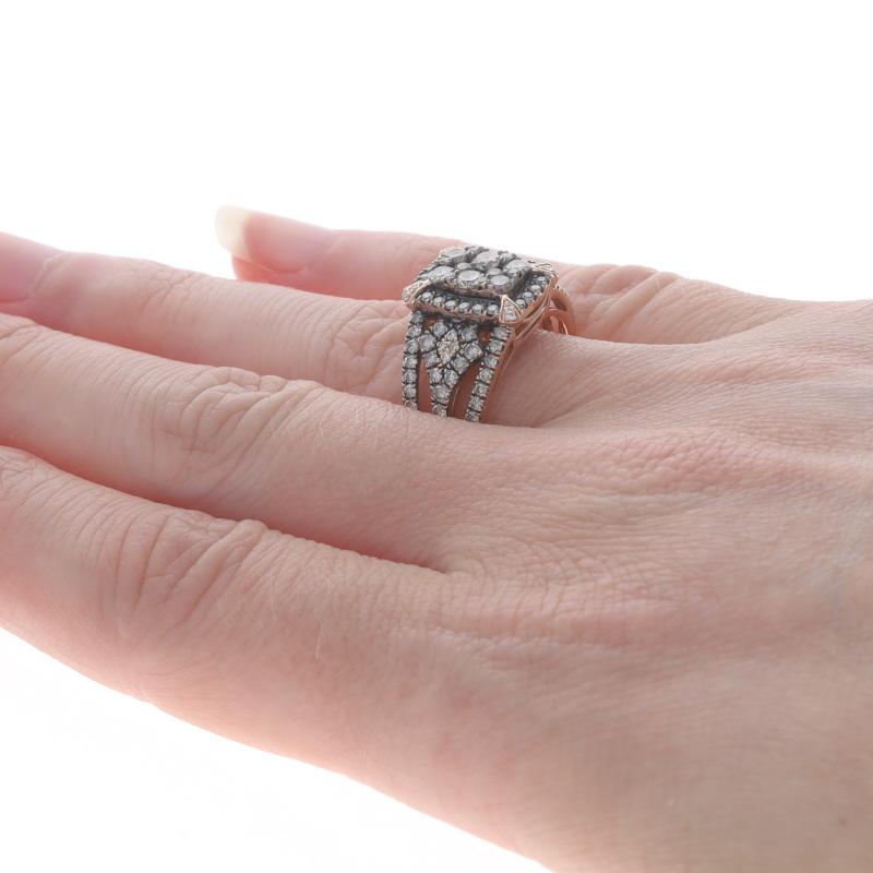 Women's Le Vian Diamond Cluster Cocktail Halo Ring Rose Gold 14k Round 1.25ctw Sz 7 1/4