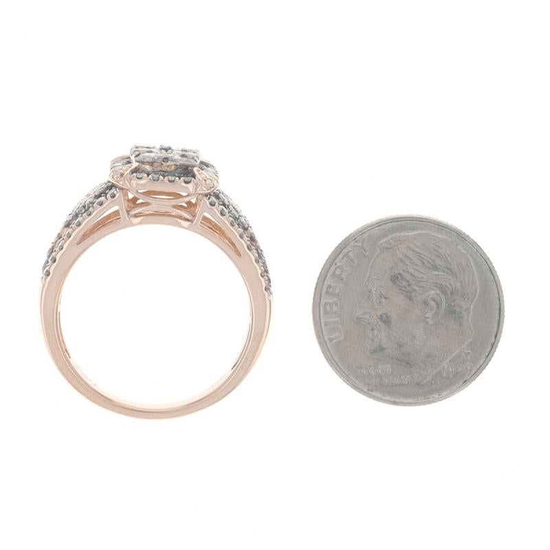 Le Vian Diamond Cluster Cocktail Halo Ring Rose Gold 14k Round 1.25ctw Sz 7 1/4 1