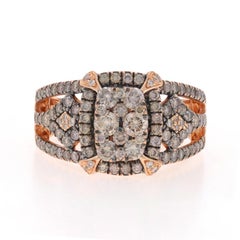 Le Vian Diamond Cluster Cocktail Halo Ring Rose Gold 14k Round 1.25ctw Sz 7 1/4