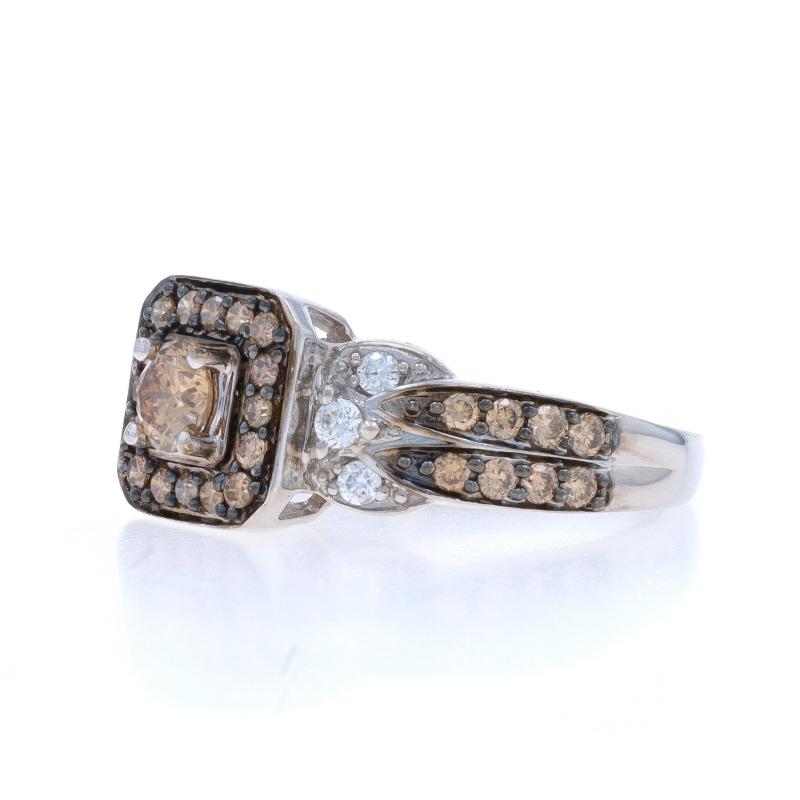 Round Cut Le Vian Diamond Cluster Halo Ring White Gold 14k Round Brilliant 1.00ctw For Sale