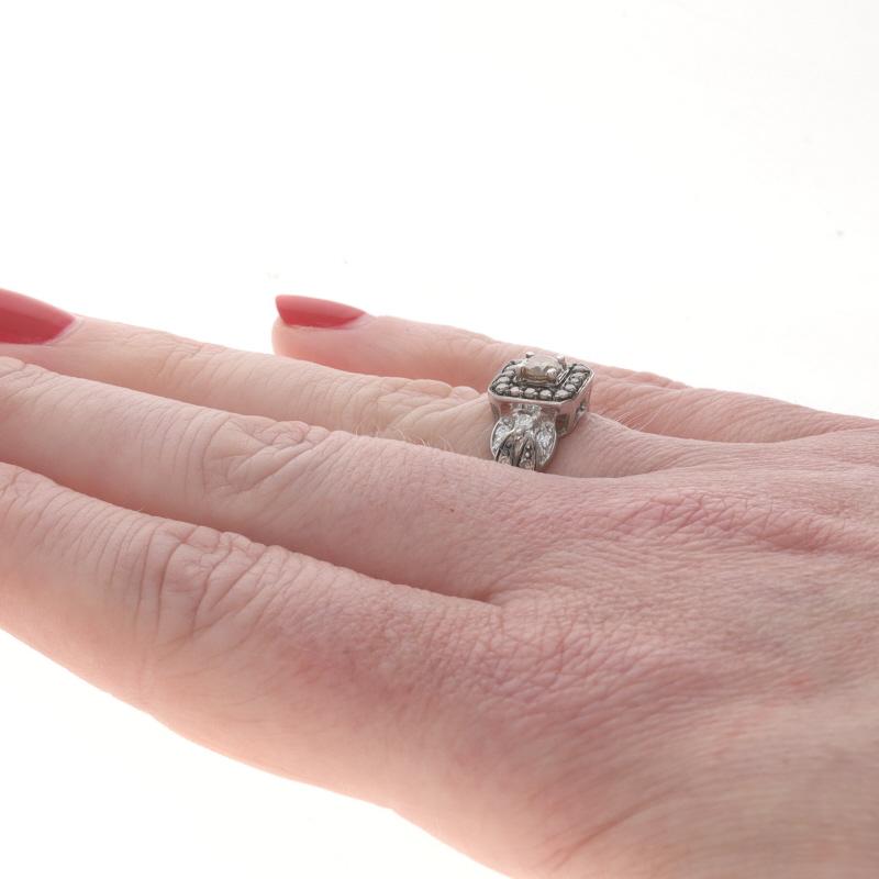 Le Vian Diamond Cluster Halo Ring White Gold 14k Round Brilliant 1.00ctw In Excellent Condition For Sale In Greensboro, NC