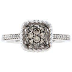 Le Vian Diamond Cluster Ring White Gold, 14 Karat Round Cut .46 Carat