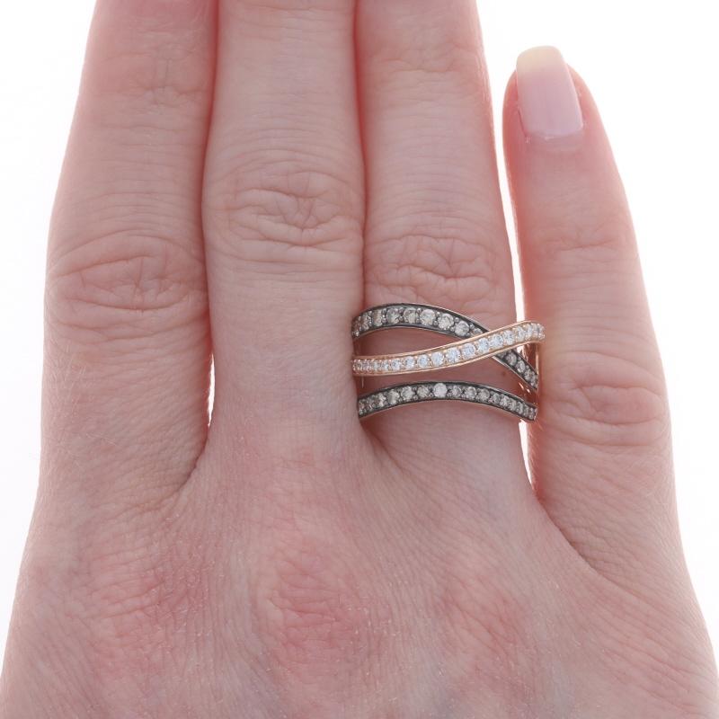 Round Cut Le Vian Diamond Crossover Band - Rose Gold 14k Round .75ctw Limited Edition Ring For Sale