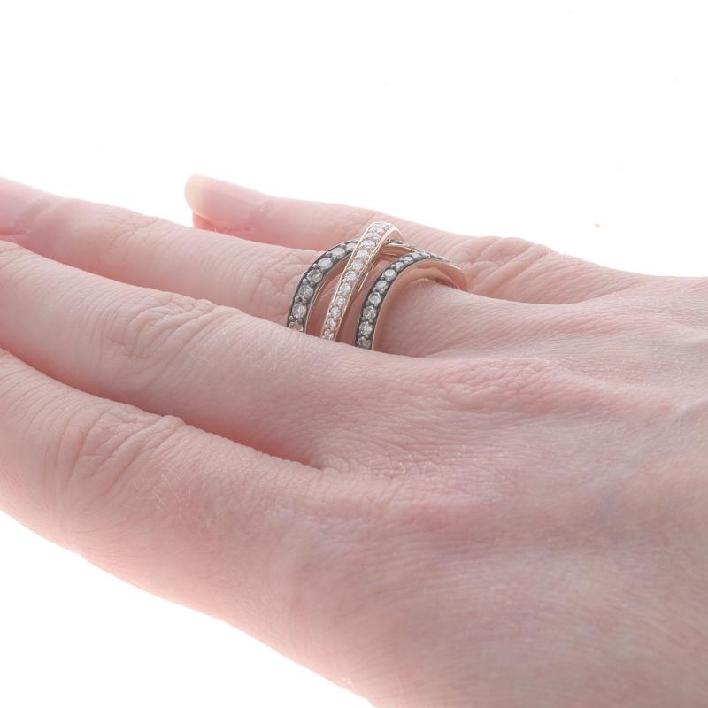 Women's Le Vian Diamond Crossover Band - Rose Gold 14k Round .75ctw Limited Edition Ring For Sale