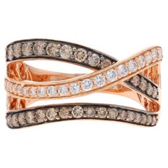 Le Vian Diamond Crossover Band - Bague en or rose 14k Round .75ctw Limited Edition